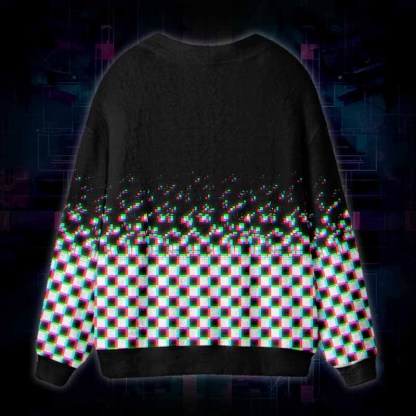 Soulisfree Broken Signal Fuzzy Cardigan Sweater 