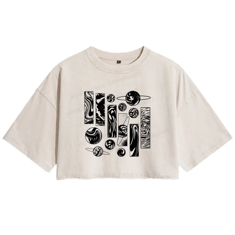 Galaxy Washed Crop T-shirt