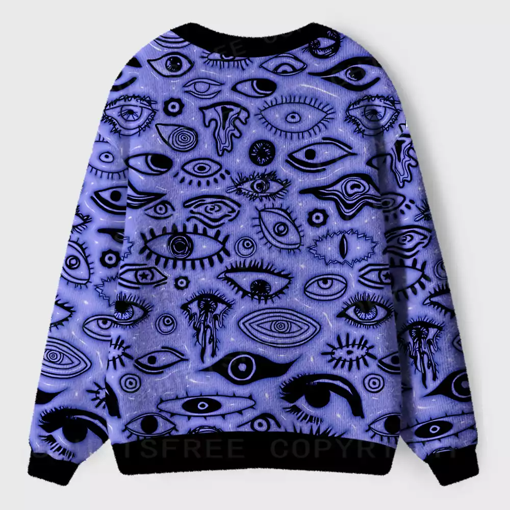 Mystic Eye Pattern Ugly Cardigan Sweaters