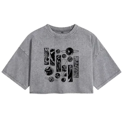Galaxy Washed Crop T-shirt