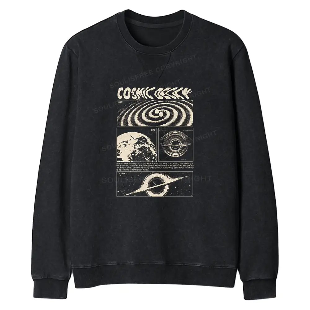 Universe Collapse Regular Fit Washed Sweatshirt