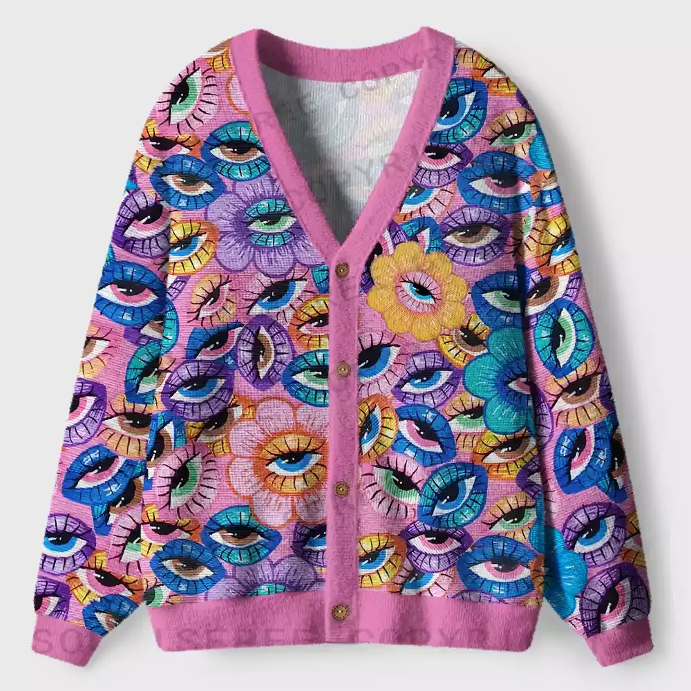 The Psychedelic Eyes Of All Beings Ugly Cardigan Sweaters