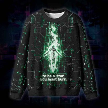 Soulisfree  To Be A Star, You Must Burn Fuzzy Crewneck Sweater