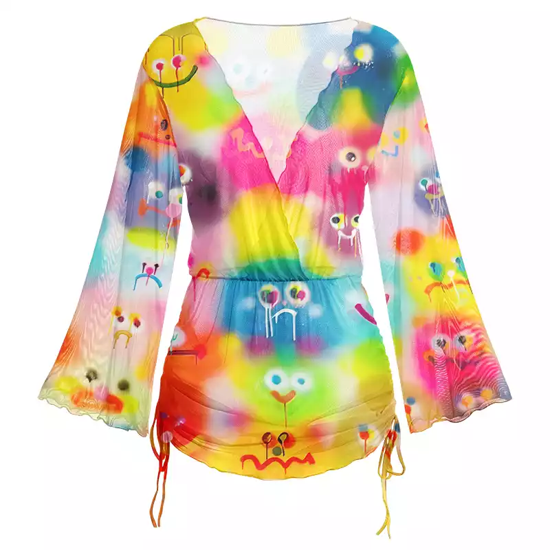 Soulisfree Neon Mood Sheer Mesh Cover Up