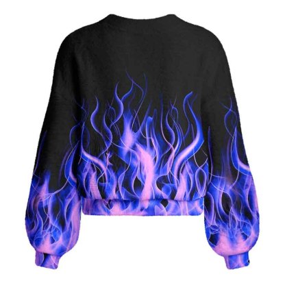 Soulisfree Violet Blaze  – Luminous Fire Women's Fuzzy Cardigan Sweater