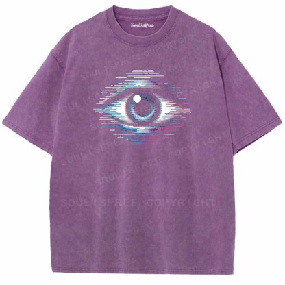 Soulisfree Pixelated cyber gaze Washed Tee