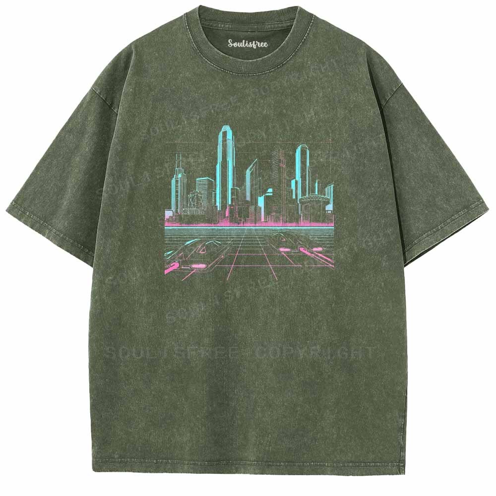 Soulisfree Neon Roads Washed Tee