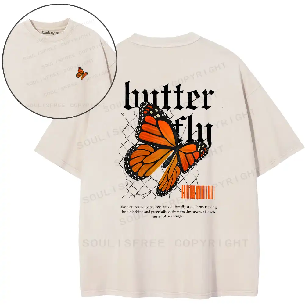 Butterfly Transform Washed T-shirt