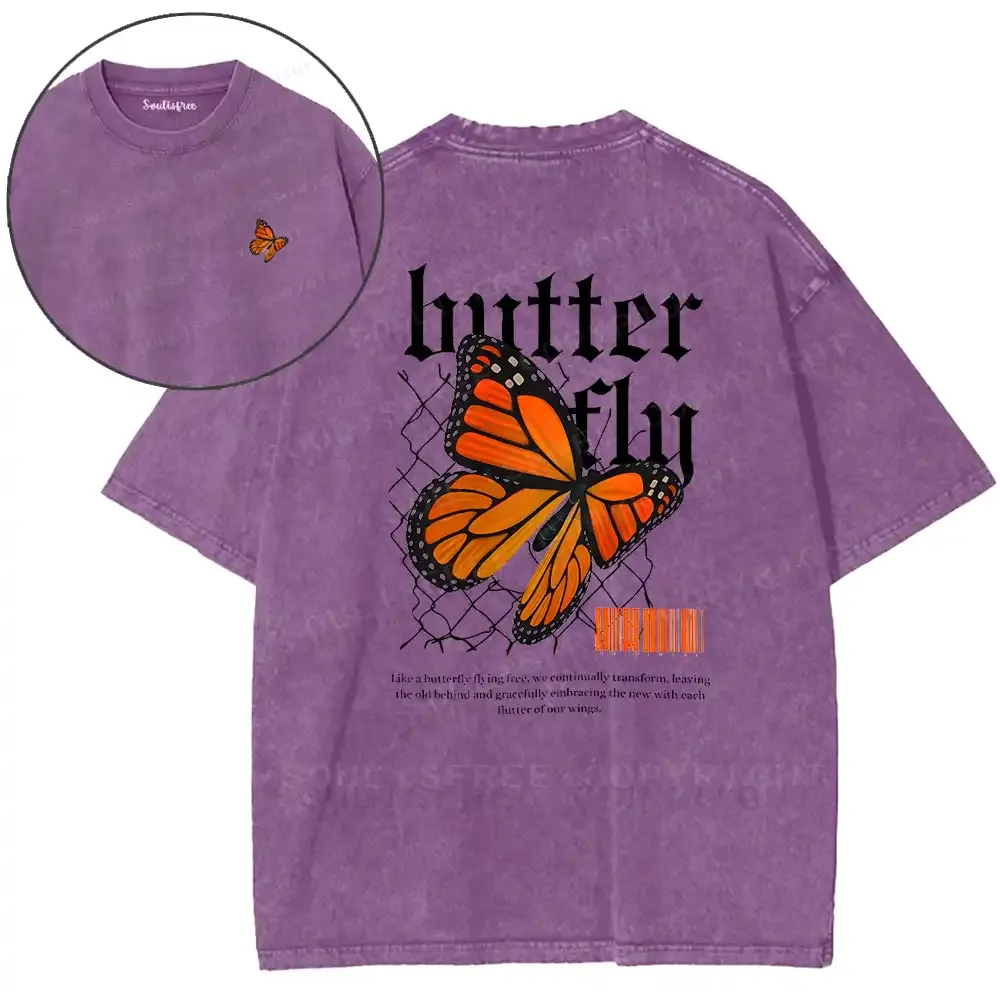 Butterfly Transform Washed T-shirt