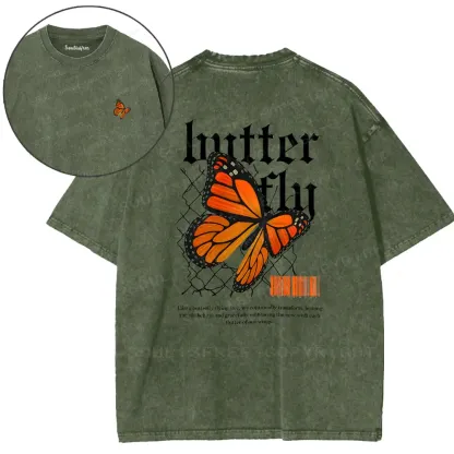 Butterfly Transform Washed T-shirt