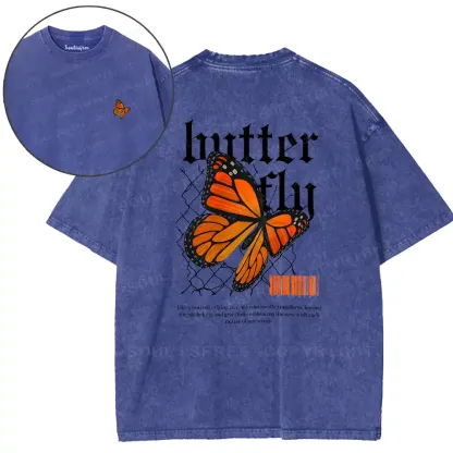 Butterfly Transform Washed T-shirt