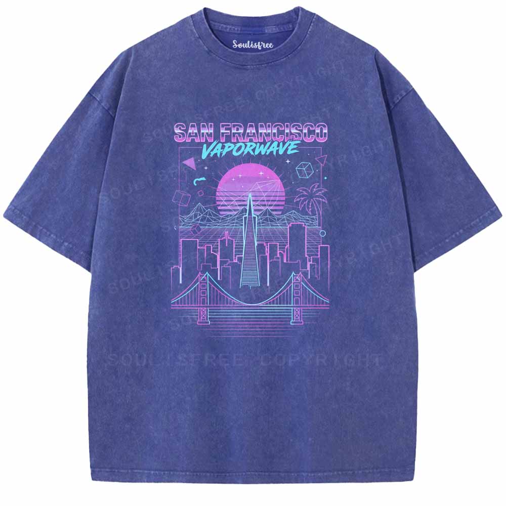 Soulisfree  NEON SKYLINE Washed Tee