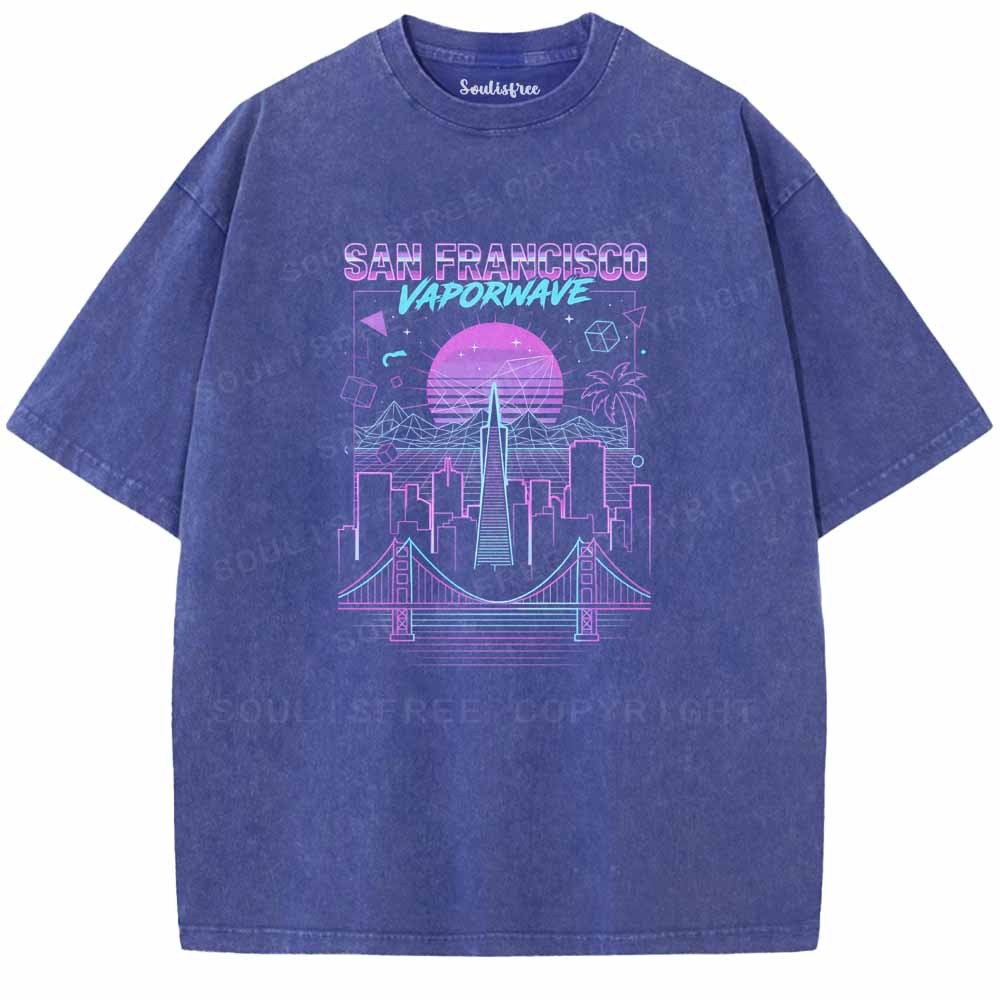 Soulisfree  NEON SKYLINE Washed Tee