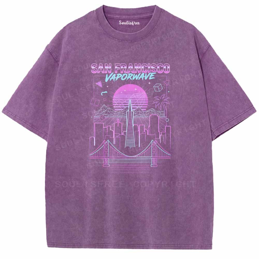 Soulisfree  NEON SKYLINE Washed Tee
