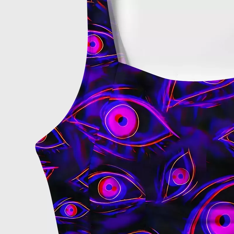 Soulisfree Neon Eyes of the Universe One‑Piece Swimsuit