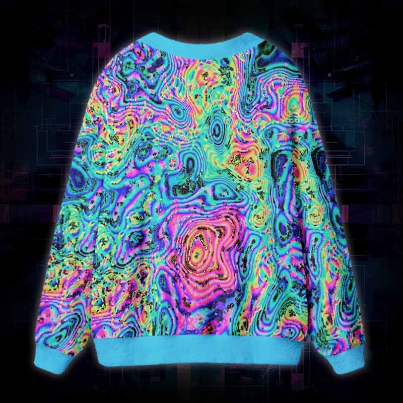Soulisfree Liquid Dreams Fuzzy Cardigan Sweater 