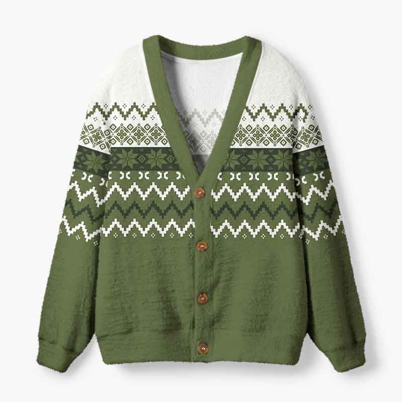 Soulisfree A Winter Tradition Reborn Fuzzy Cardigan Sweater