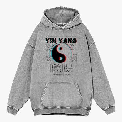 Soulisfree  YIN YANG Washed Hoodie