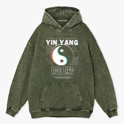Soulisfree  YIN YANG Washed Hoodie