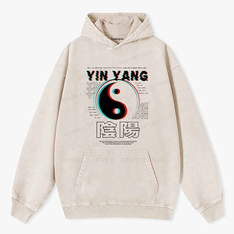 Soulisfree  YIN YANG Washed Hoodie