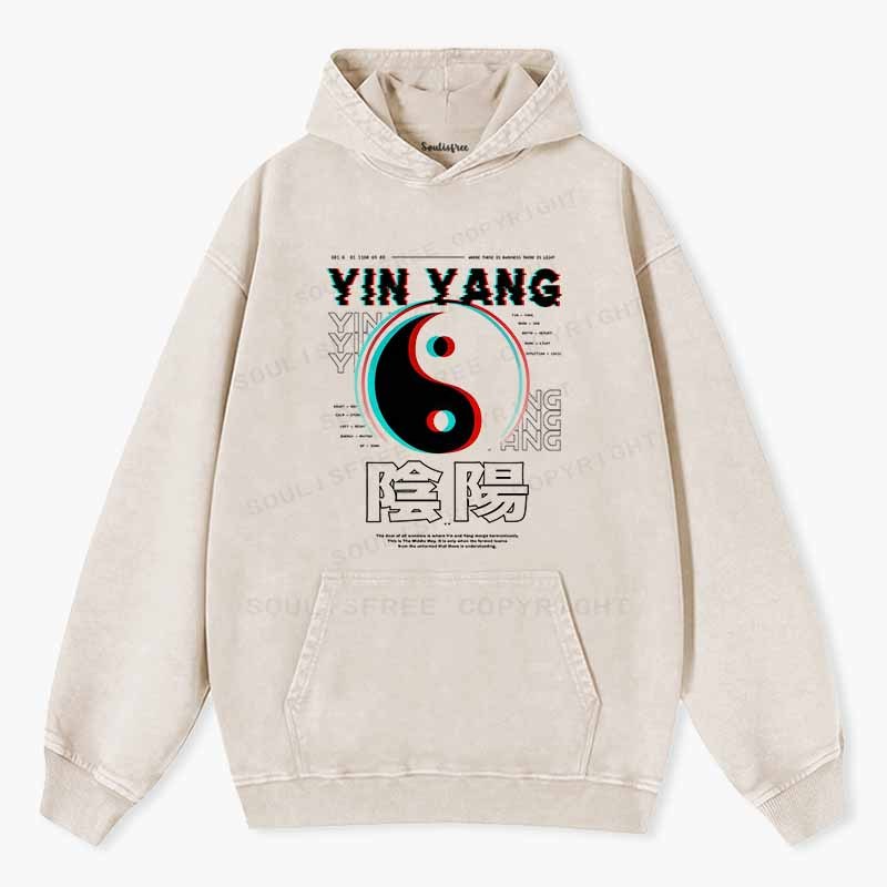 Soulisfree  YIN YANG Washed Hoodie
