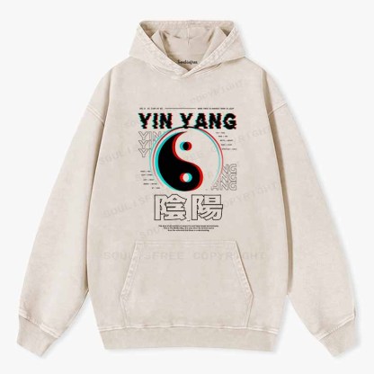 Soulisfree  YIN YANG Washed Hoodie