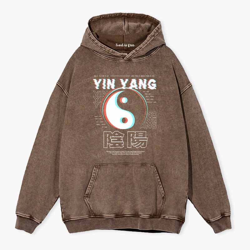 Soulisfree  YIN YANG Washed Hoodie