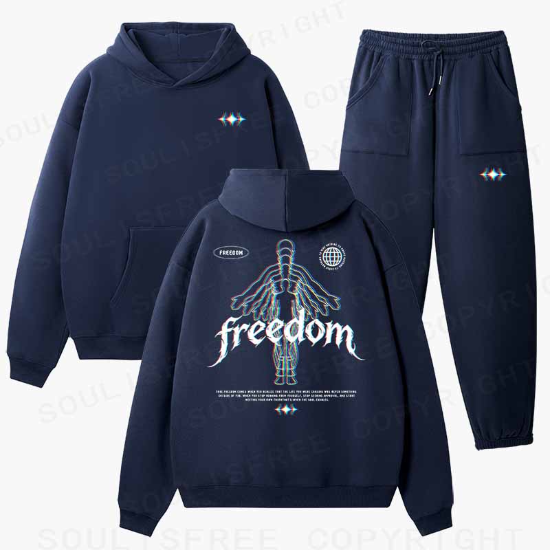Soulisfree Freedom Within Yourself Cotton Fleece Hoodie Set