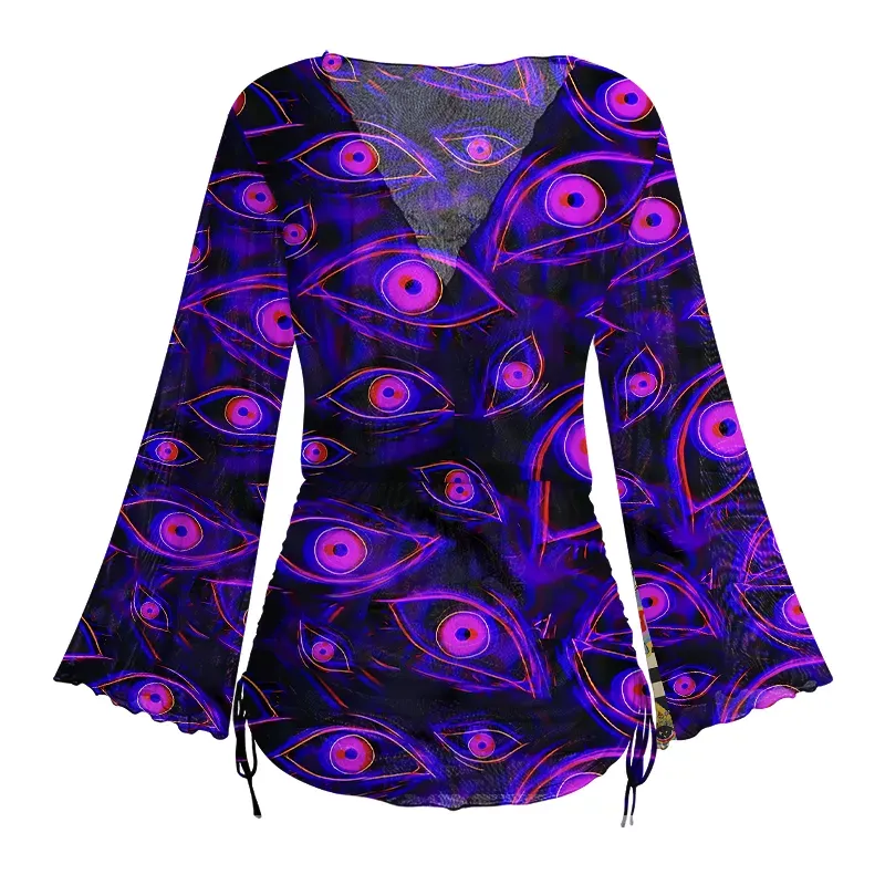 Soulisfree Neon Eyes of the Universe Sheer Mesh Cover Up