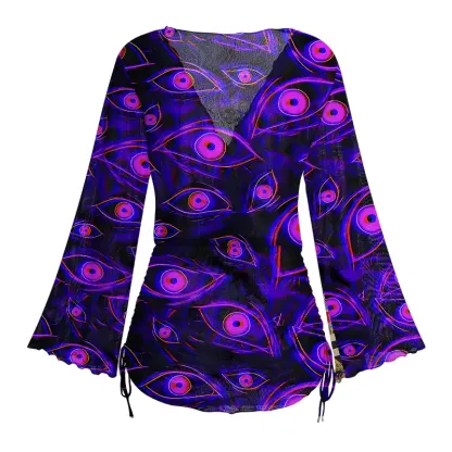 Soulisfree Neon Eyes of the Universe Sheer Mesh Cover Up