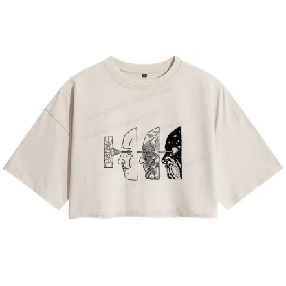 Reality Is Manipulated By Thought Washed Crop T-shirt