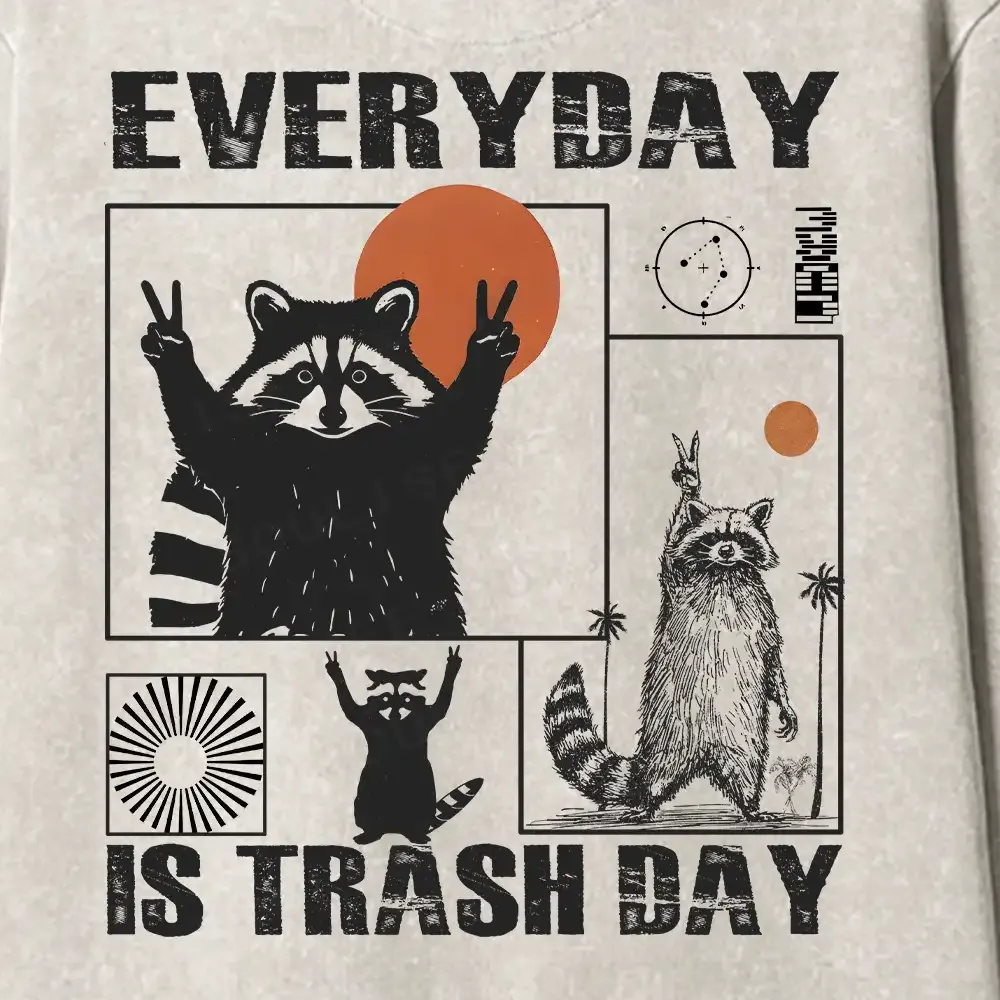 Everyday Is Trash Day Washed Matching Sweatshirt and Jogger Set