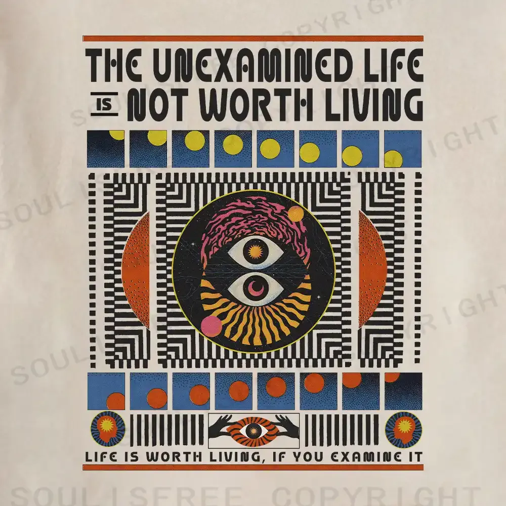 The Unexamined Life Not Worth Living Washed Hoodie
