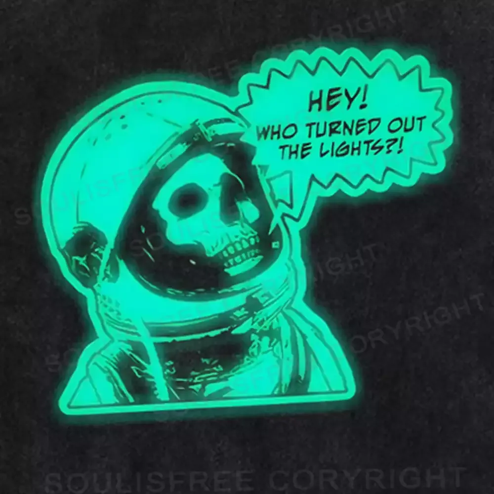 Hey! Who Turned Off The Lights? Washed Space T-shirt