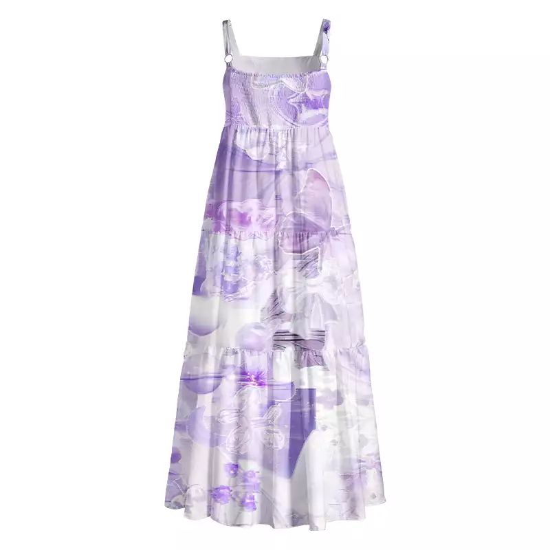 Soulisfree Dreamy Purple Floral  Boho Maxi Dress