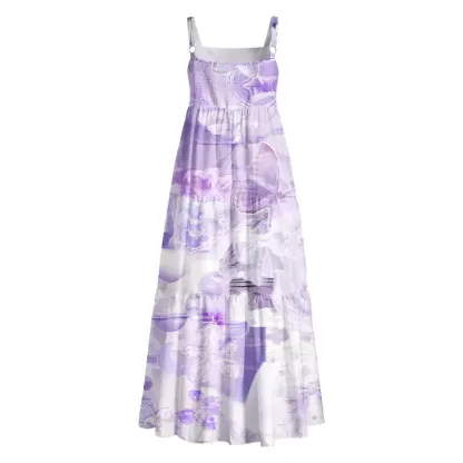 Soulisfree Dreamy Purple Floral  Boho Maxi Dress