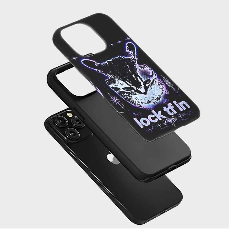 Soulisfree Purple Tribal Cat Matte Phone Case