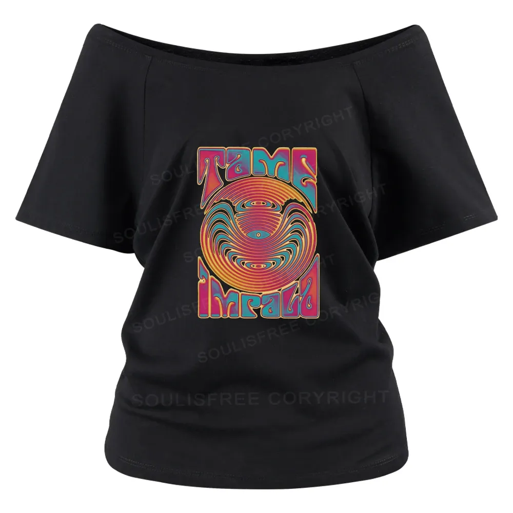 Psychedelic Moment Off Shoulder Top