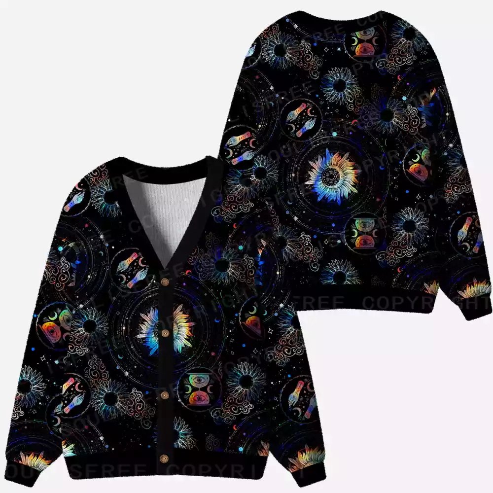 Galactic Whirl Ugly Cardigan Sweaters