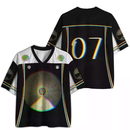 Vibrant Cosmic Tree Mesh Jersey
