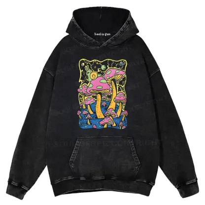 Mushroom World Washed Hoodie