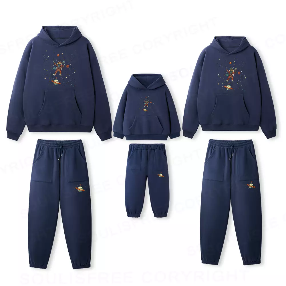 Nebula Explorer Family Matching Fleece Hoodie Set