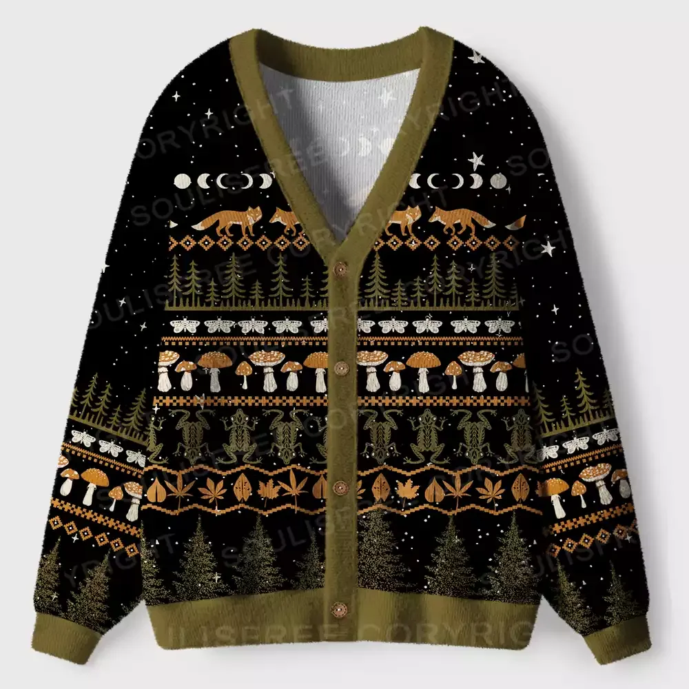 Designed Mystic Woods Ugly Cardigan Sweaters