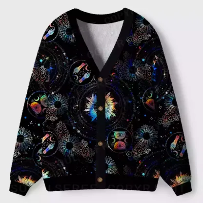 Galactic Whirl Ugly Cardigan Sweaters