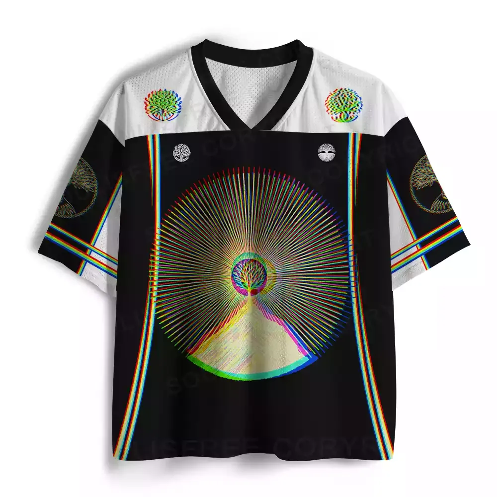 Vibrant Cosmic Tree Mesh Jersey