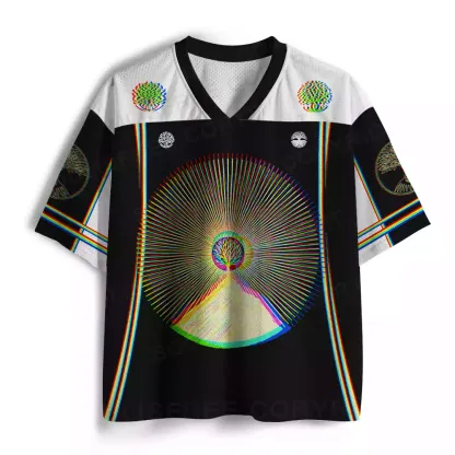 Vibrant Cosmic Tree Mesh Jersey