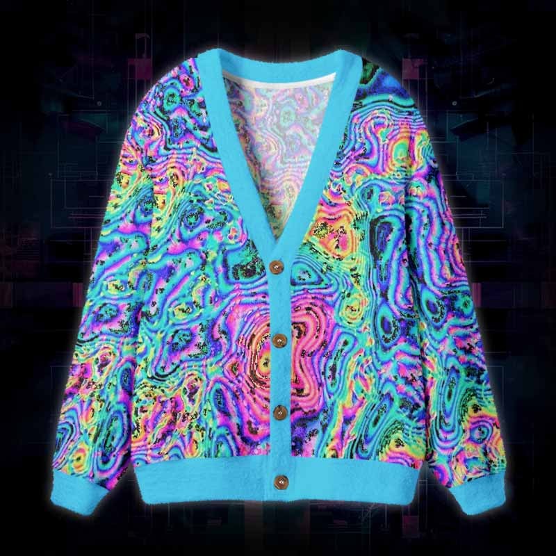 Soulisfree Liquid Dreams Fuzzy Cardigan Sweater