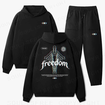 Soulisfree Freedom Within Yourself Cotton Fleece Hoodie Set
