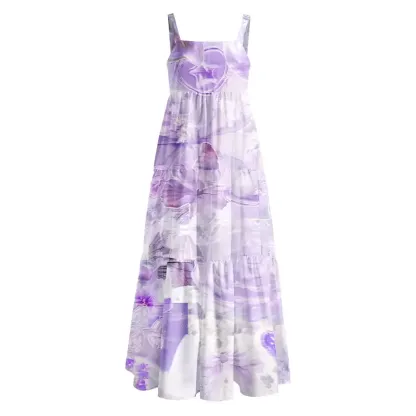 Soulisfree Dreamy Purple Floral  Boho Maxi Dress