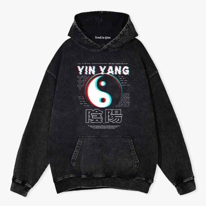 Soulisfree  YIN YANG Washed Hoodie